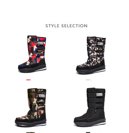 Stivali da uomo a metà polpaccio Stivali da neve da uomo impermeabili per esterni -40 °   Mantieni caldi stivali per coppie scarpe da donna con plateau antiscivolo taglia grande 36-47