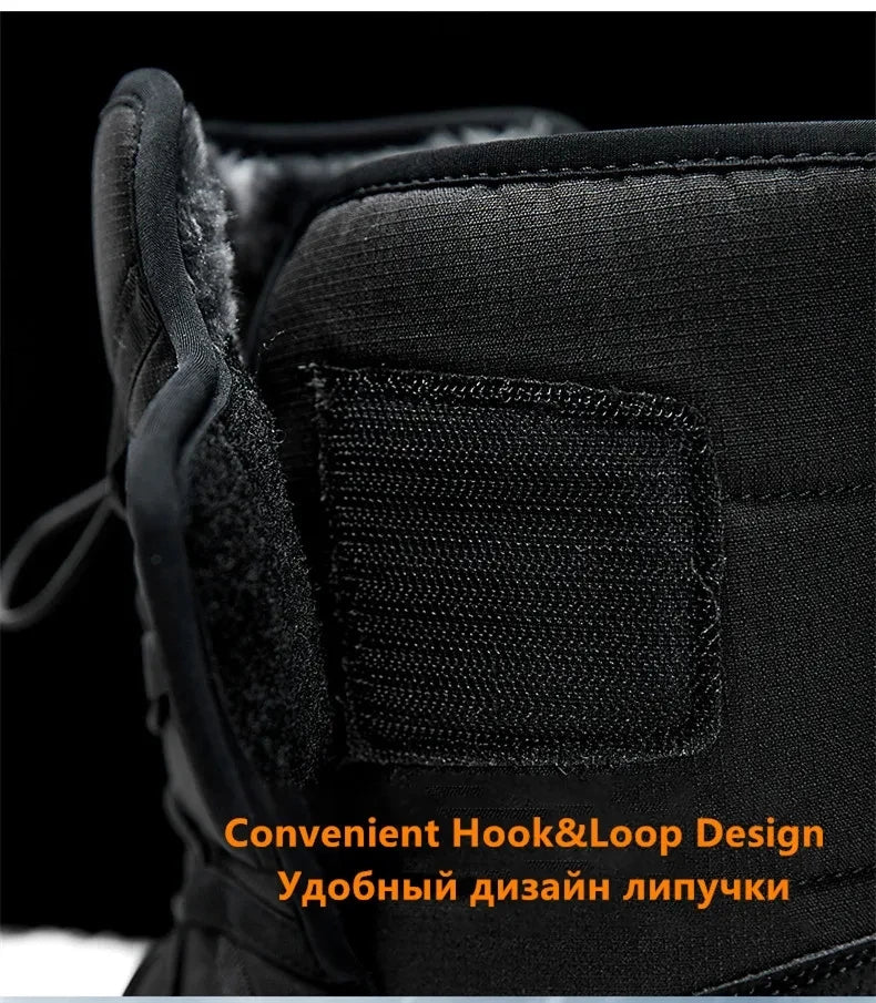 Nuovi stivali da neve in peluche da uomo caldi Stivali da uomo invernali alti Stivali da moto invernali impermeabili Stivali da trekking da uomo antiscivolo per esterni