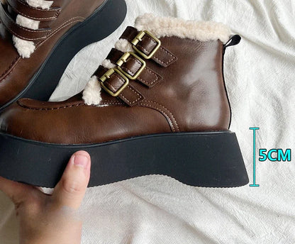 Stivali da neve da donna imbottiti con lacci eleganti con tacco medio Scarpe da donna con lacci Y2k Peluche protettivo Comodo di alta qualità 39