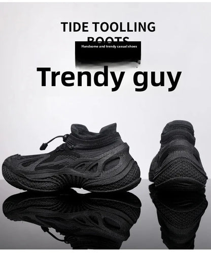 Scarpe da corsa da uomo Tomaia in mesh Traspirante Calzature sportive casual Tendenza estiva Ultraleggero Comodo Slip-on alla caviglia alta