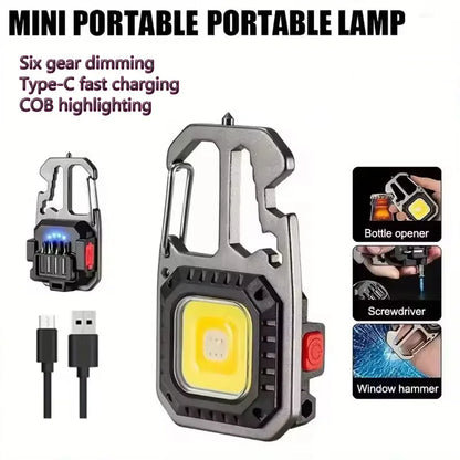 Mini COB LED Light Ultra Light Portachiavi Piccola Torcia Elettrica Luce da Lavoro Luce Forte COB Ultra Light Torcia Elettrica Portatile