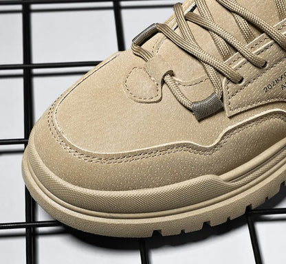 Scarpe Casual in pelle da uomo primavera traspirante spessore scarpe sportive studente moda High Top Skateboard scarpa stivaletto