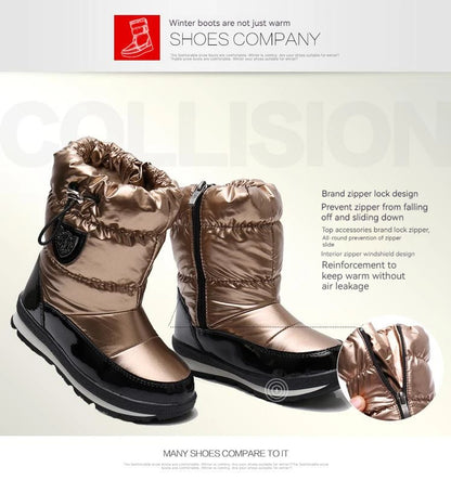 30% vera lana inverno caldo scarpe da bambino stivali da neve per bambini impermeabili -30 gradi tenere al caldo ragazze ragazzi stivali da neve scarpe per bambini