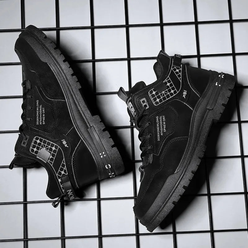 Scarpe Casual in pelle da uomo primavera traspirante spessore scarpe sportive studente moda High Top Skateboard scarpa stivaletto