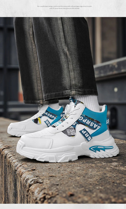 Nuove scarpe da skateboard da uomo Scarpe da ginnastica con piattaforma da viaggio Comode scarpe stringate alla moda Casual 2025 Nuovo autunno Aumento di altezza all'aperto No