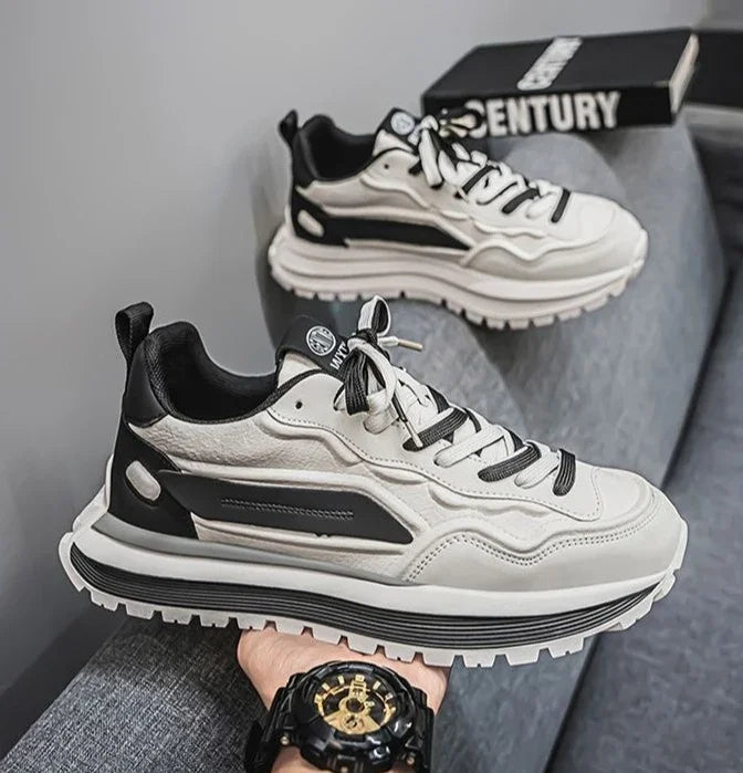 2025 Scarpe da ginnastica casual da uomo Scarpe con plateau traspiranti che aumentano l'altezza Nuove scarpe da corsa antiscivolo con suola morbida Scarpe da papà alla moda