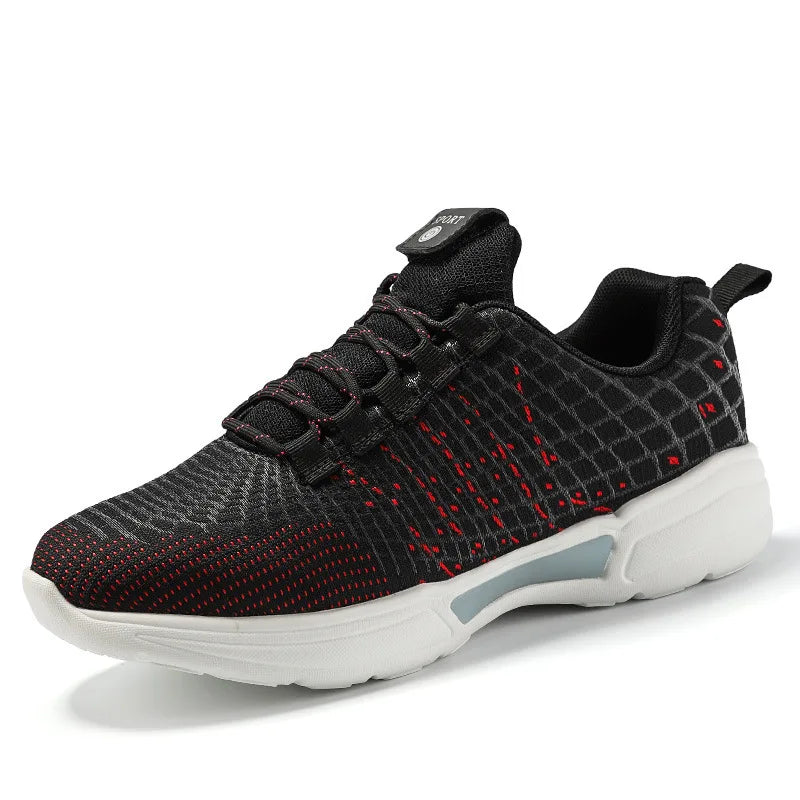 Scarpe da uomo moda LED sneakers illuminate ricarica USB fibra ottica tessuto suola elastica scarpe casual lampeggianti luminose luminose