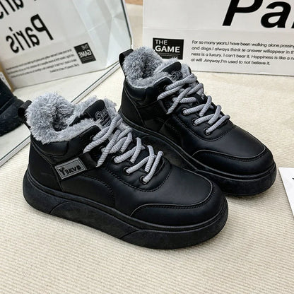 Stivali da neve da donna Scarpe in cotone ispessito in pile Inverno Nuove scarpe calde e versatili con la suola spessa Stivali da neve alla moda resistenti al freddo