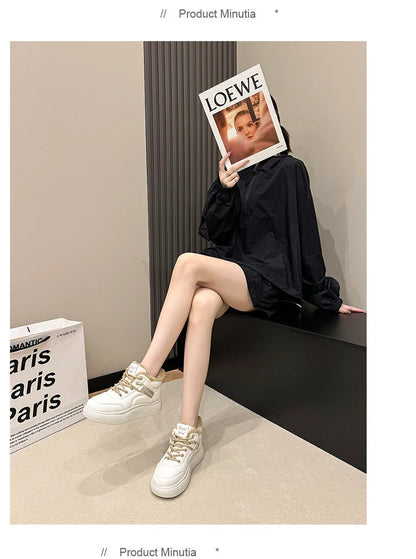 Stivali da neve da donna Scarpe in cotone ispessito in pile Inverno Nuove scarpe calde e versatili con la suola spessa Stivali da neve alla moda resistenti al freddo