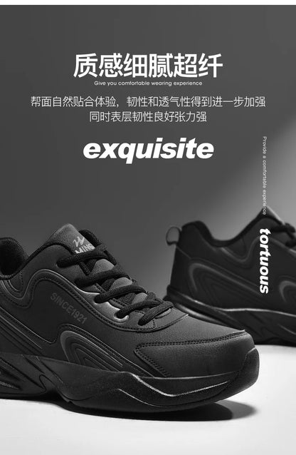 Scarpe da corsa sportive da uomo Scarpe da ginnastica casual morbide da passeggio all'aperto Sneaker in pelle di design di moda Tennis da uomo impermeabile Masculina