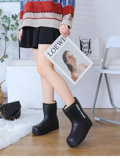 Stivali invernali in cotone EVA ispessito foderato in pile da donna ultraleggeri e impermeabili, scarpe in cotone caldo antifreddo per lavaggio auto