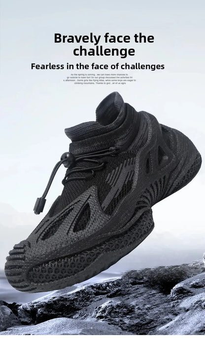 Scarpe da corsa da uomo Tomaia in mesh Traspirante Calzature sportive casual Tendenza estiva Ultraleggero Comodo Slip-on alla caviglia alta