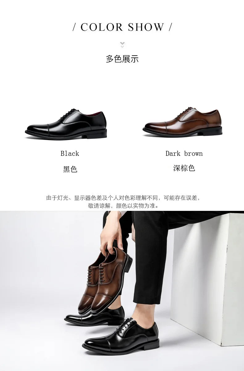 Scarpe eleganti da uomo in vera pelle Scarpe formali da uomo d'affari sociali Derby da matrimonio per uomo Mocassini Oxford italiani di lusso Scarpe eleganti da uomo