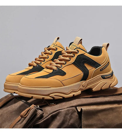 Fipatbu Scarpe casual primaverili da uomo Scarpe da ginnastica di lusso in pelle resistenti all'usura Chelsea Tattico Denim Combattimento Comode scarpe antinfortunistiche da lavoro