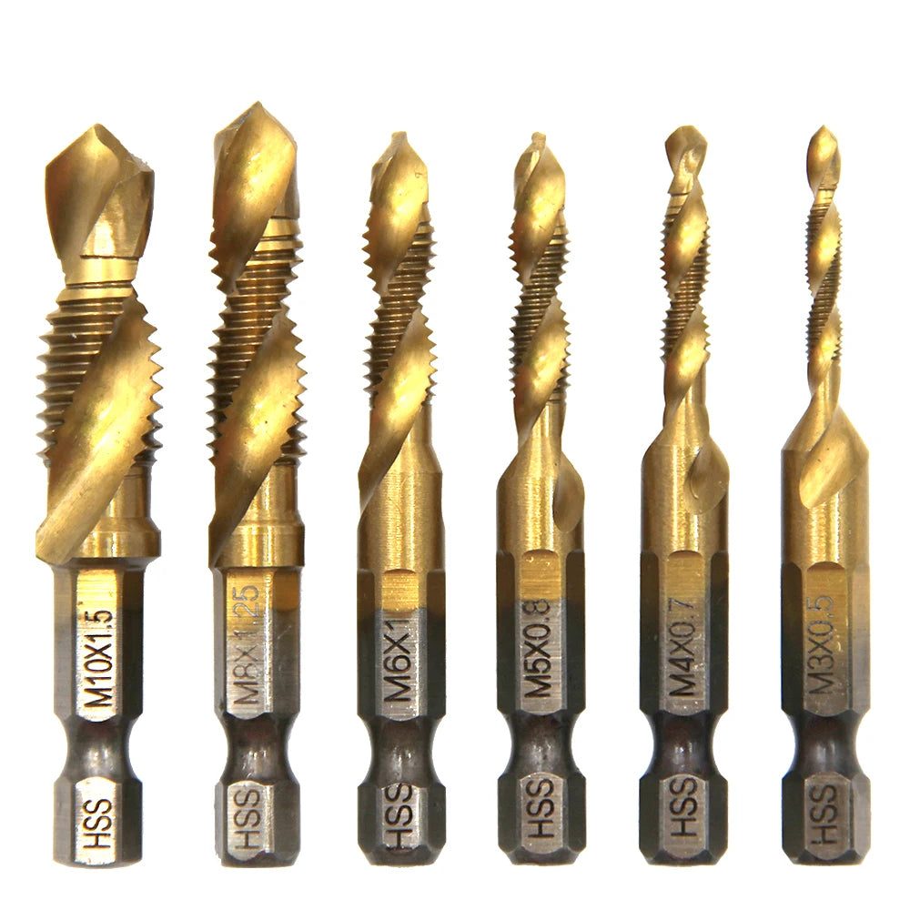 Multi functional HSS drilling tapping integrated spiral tap hand-held electric drill tap tool chamfer machine composite tap