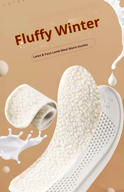 unisex Lattice Lambswool Sottopiede Scarpe di cotone Calore invernale Solette Suola morbida per scarpe Peluche spesso Ammortizzante Rilievi per scarpe 1 paio