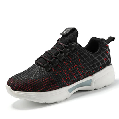 Scarpe da uomo moda LED sneakers illuminate ricarica USB fibra ottica tessuto suola elastica scarpe casual lampeggianti luminose luminose