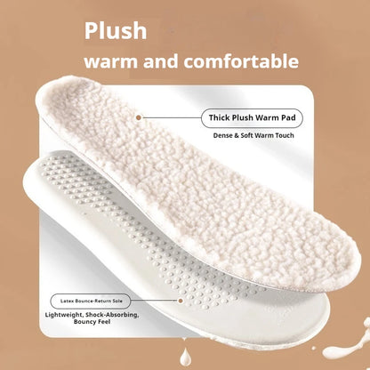 unisex Lattice Lambswool Sottopiede Scarpe di cotone Calore invernale Solette Suola morbida per scarpe Peluche spesso Ammortizzante Rilievi per scarpe 1 paio