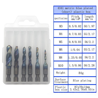 Multi functional HSS drilling tapping integrated spiral tap hand-held electric drill tap tool chamfer machine composite tap