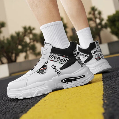 Scarpe da corsa sportive da uomo di grandi dimensioni per adolescenti, casual, con bottone di rotazione, fondo spesso, scarpe da papà rialzate, nuovo arrivo autunnale