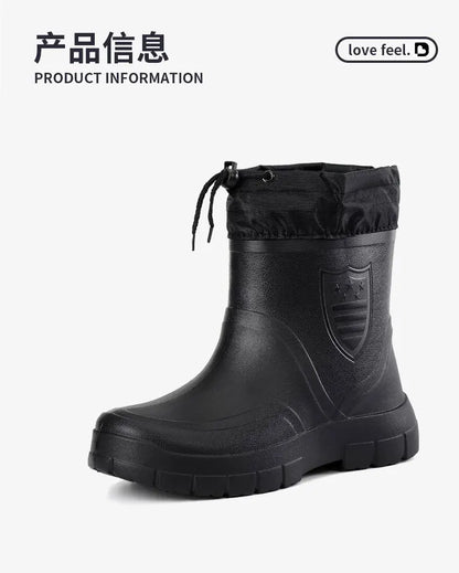 2025 Stivali da neve da uomo Outdoor Pesca impermeabile Stivaletti invernali caldi per uomo Taglie forti Suola spessa antiscivolo 2025