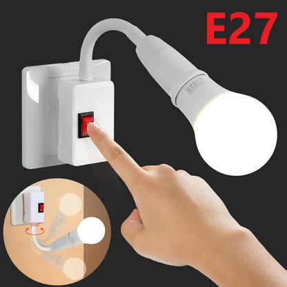 Flexible E27 Bulb Socket Extender E27 Lamp Rotating Base Lamp Holder Bulb Socket Base Lamp Holder LED Light Adaptor Dropshipping