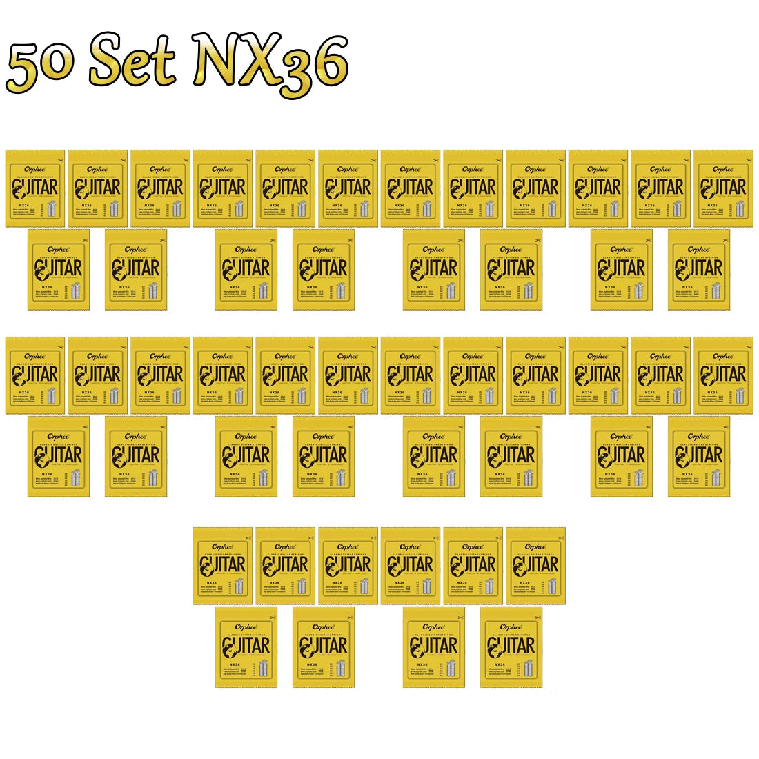 Set 10/50 Corde per chitarra classica Orphee in filo d'argento placcato Corde in nylon Serie NX 6 pezzi/set per principianti per chitarra classica