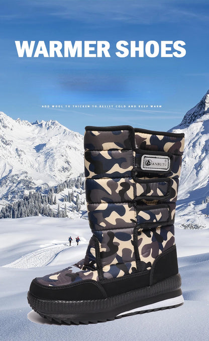 Stivali da uomo a metà polpaccio Stivali da neve da uomo impermeabili per esterni -40 °   Mantieni caldi stivali per coppie scarpe da donna con plateau antiscivolo taglia grande 36-47