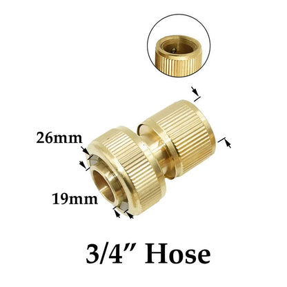 Raccordo rapido per tubo flessibile in ottone da 1/2'', 5/8", 3/4'', 1'', raccordo di arresto dell'acqua, raccordo per rubinetto con filettatura in rame, adattatore per pistola per irrigazione da giardino