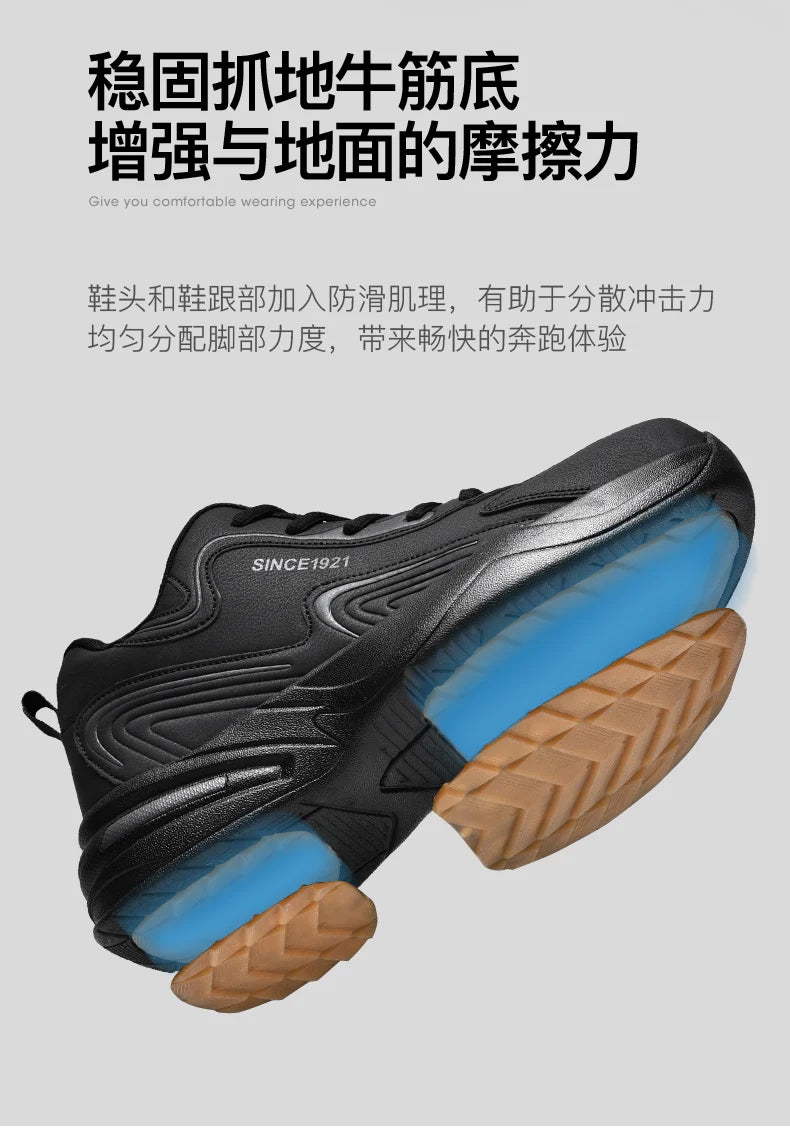 Scarpe da corsa sportive da uomo Scarpe da ginnastica casual morbide da passeggio all'aperto Sneaker in pelle di design di moda Tennis da uomo impermeabile Masculina