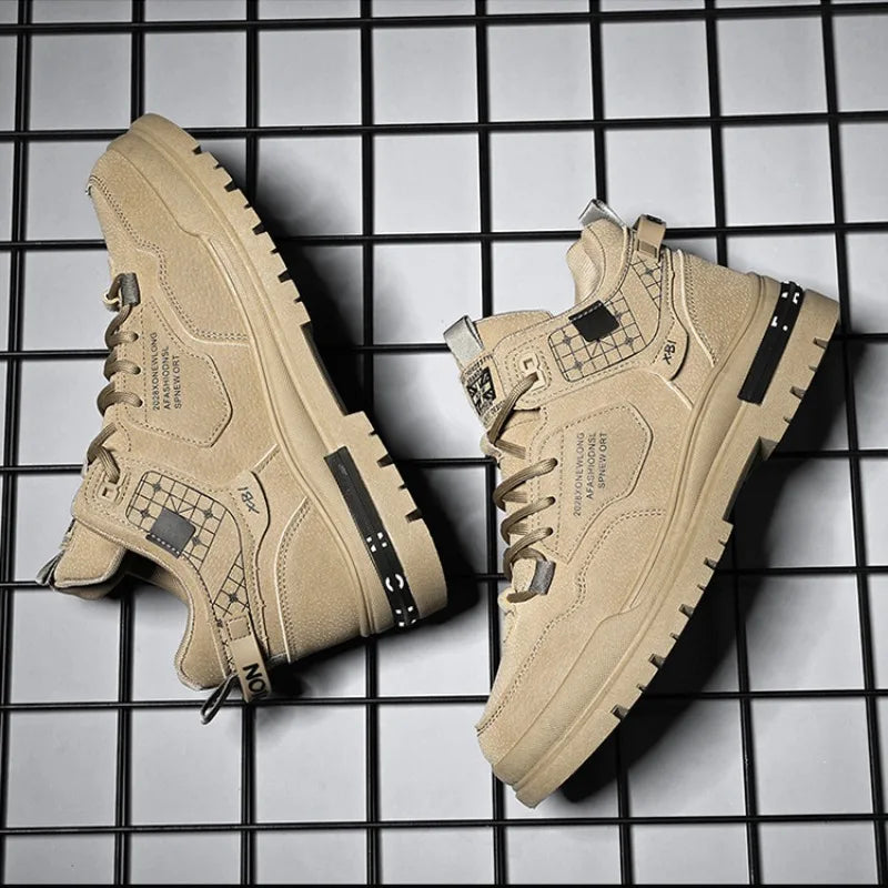 Scarpe Casual in pelle da uomo primavera traspirante spessore scarpe sportive studente moda High Top Skateboard scarpa stivaletto