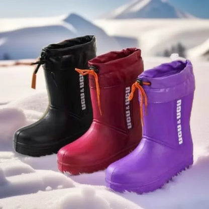 Stivali invernali in cotone EVA ispessito foderato in pile da donna ultraleggeri e impermeabili, scarpe in cotone caldo antifreddo per lavaggio auto