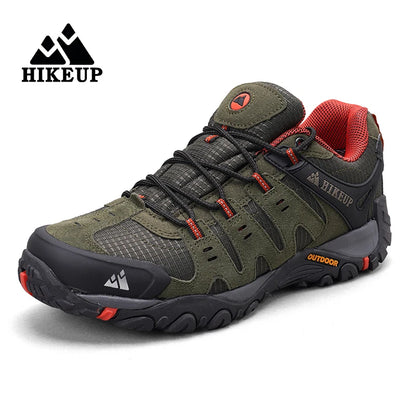 HIKEUP Scarpe da trekking da uomo Scarpe da esterno in pelle scamosciata Scarpe da ginnastica tattiche da caccia da trekking da uomo resistenti all'usura