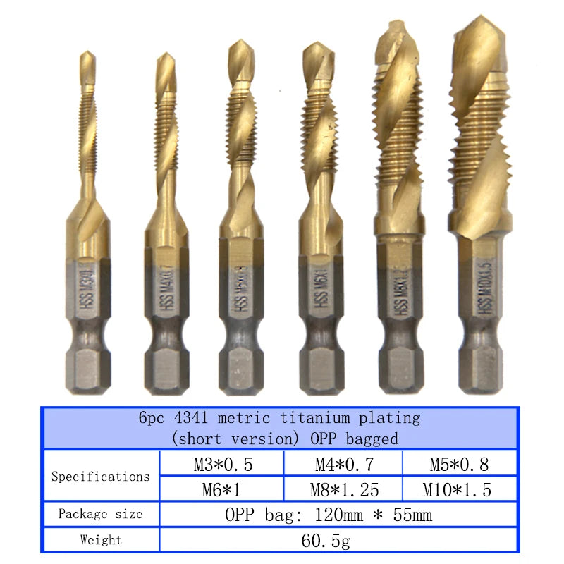 Multi functional HSS drilling tapping integrated spiral tap hand-held electric drill tap tool chamfer machine composite tap