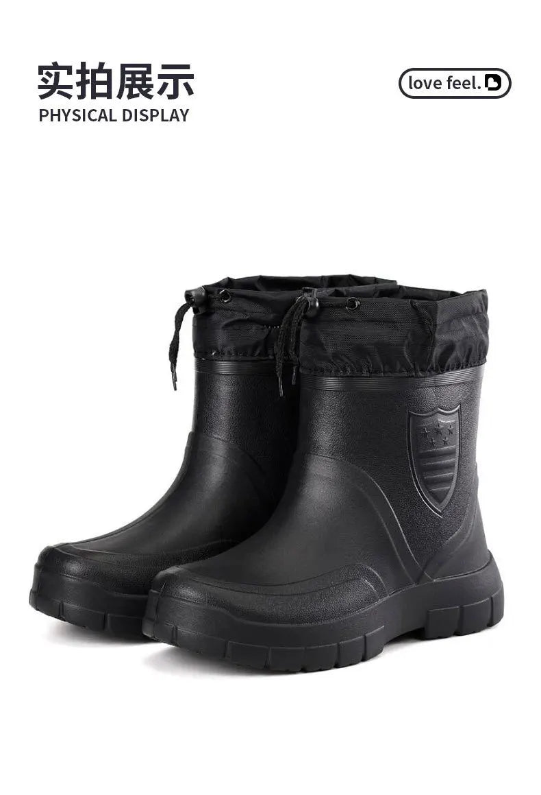 2025 Stivali da neve da uomo Outdoor Pesca impermeabile Stivaletti invernali caldi per uomo Taglie forti Suola spessa antiscivolo 2025