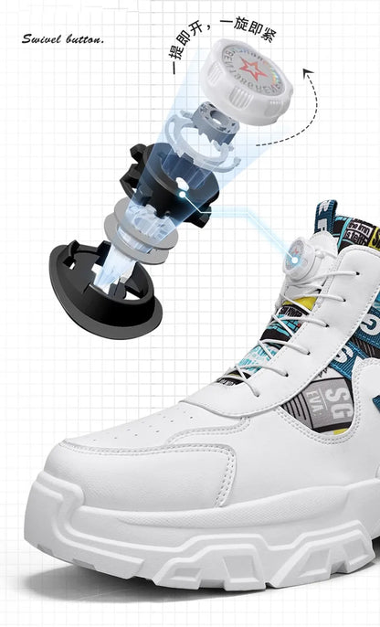 Nuove scarpe da skateboard da uomo Scarpe da ginnastica con piattaforma da viaggio Comode scarpe stringate alla moda Casual 2025 Nuovo autunno Aumento di altezza all'aperto No