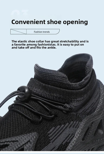 Scarpe da corsa da uomo Tomaia in mesh Traspirante Calzature sportive casual Tendenza estiva Ultraleggero Comodo Slip-on alla caviglia alta