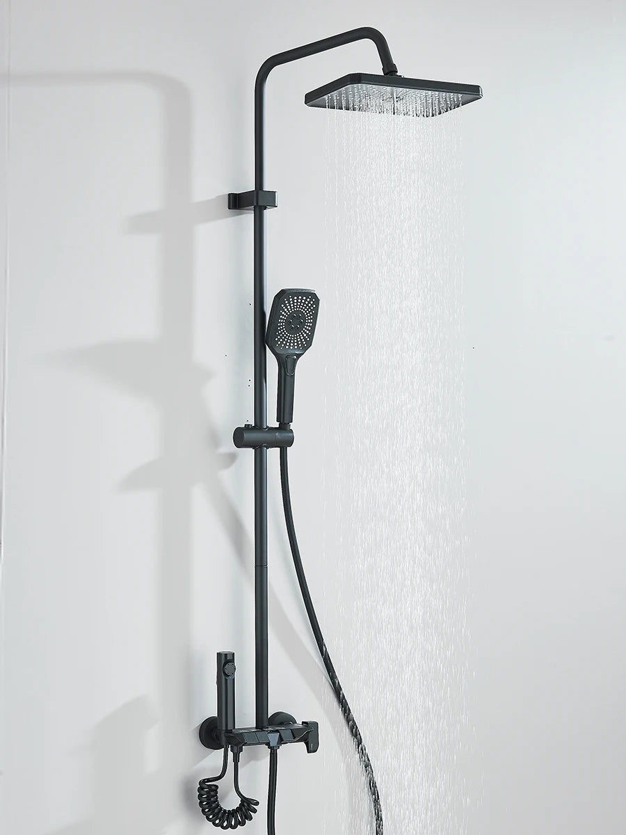 Sistema doccia a 4 vie con soffione a pioggia, bidet, miscelatore per acqua calda e fredda per kit doccia da bagno