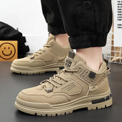 Scarpe Casual in pelle da uomo primavera traspirante spessore scarpe sportive studente moda High Top Skateboard scarpa stivaletto