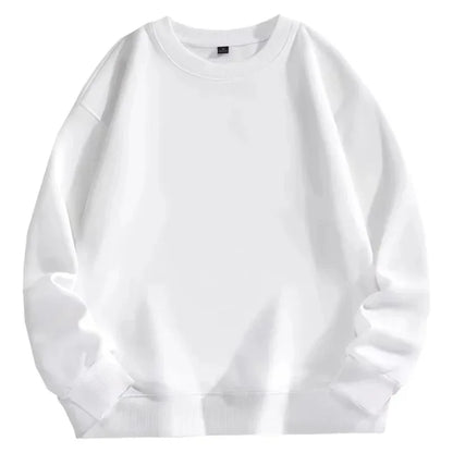 Felpa casual da uomo con scollo tondo e maniche lunghe, classica da uomo, tinta unita, ideale per le coppie, abbigliamento essenziale quotidiano