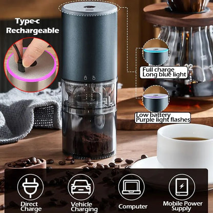 Macinacaffè elettrico con display a LED, polverizzatore per vernice da forno, macina pepe nero, macchina automatica portatile ricaricabile