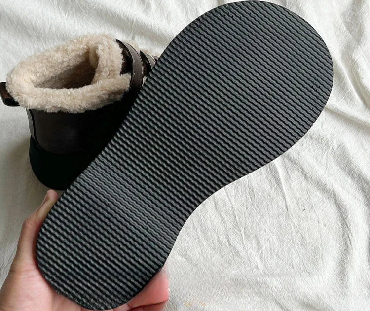 Stivali da neve da donna imbottiti con lacci eleganti con tacco medio Scarpe da donna con lacci Y2k Peluche protettivo Comodo di alta qualità 39