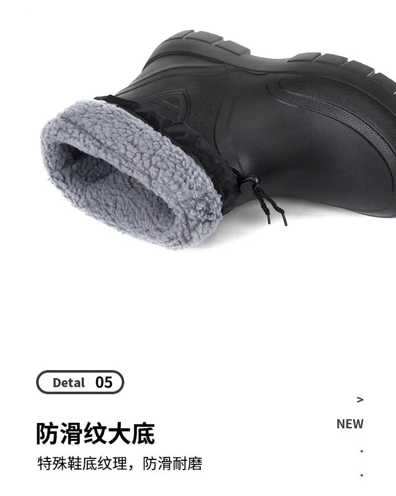 2025 Stivali da neve da uomo Outdoor Pesca impermeabile Stivaletti invernali caldi per uomo Taglie forti Suola spessa antiscivolo 2025