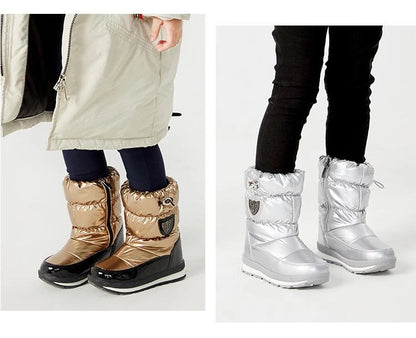 30% vera lana inverno caldo scarpe da bambino stivali da neve per bambini impermeabili -30 gradi tenere al caldo ragazze ragazzi stivali da neve scarpe per bambini