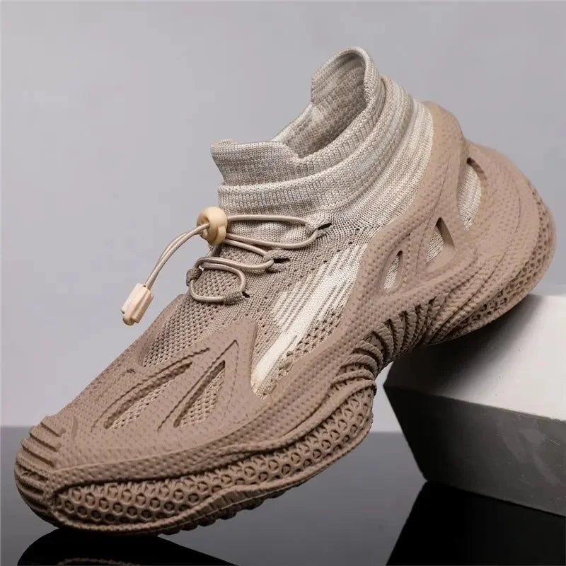 Scarpe da corsa da uomo Tomaia in mesh Traspirante Calzature sportive casual Tendenza estiva Ultraleggero Comodo Slip-on alla caviglia alta