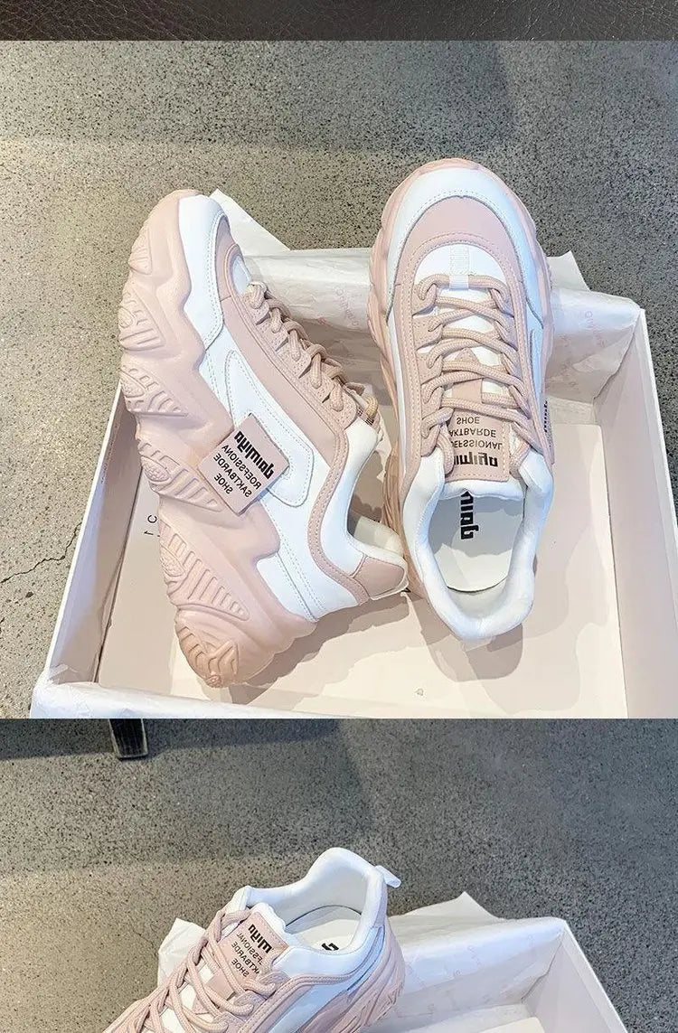 2024 Scarpe da donna Tendenza moda Scarpe da ginnastica casual Donna Comodo fondo morbido Lace Up Scarpe con plateau femminile Zapatos De Mujer