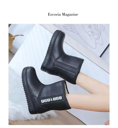 Stivali invernali in cotone EVA ispessito foderato in pile da donna ultraleggeri e impermeabili, scarpe in cotone caldo antifreddo per lavaggio auto