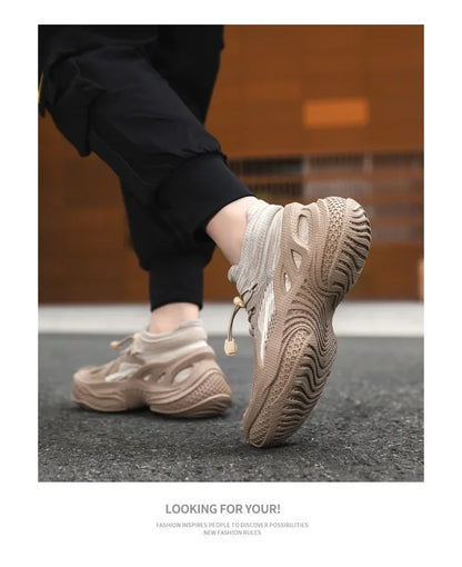 Scarpe da corsa da uomo Tomaia in mesh Traspirante Calzature sportive casual Tendenza estiva Ultraleggero Comodo Slip-on alla caviglia alta