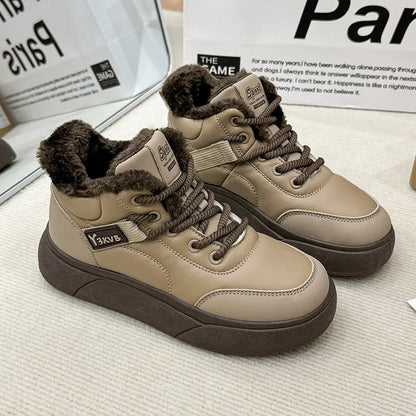 Stivali da neve da donna Scarpe in cotone ispessito in pile Inverno Nuove scarpe calde e versatili con la suola spessa Stivali da neve alla moda resistenti al freddo