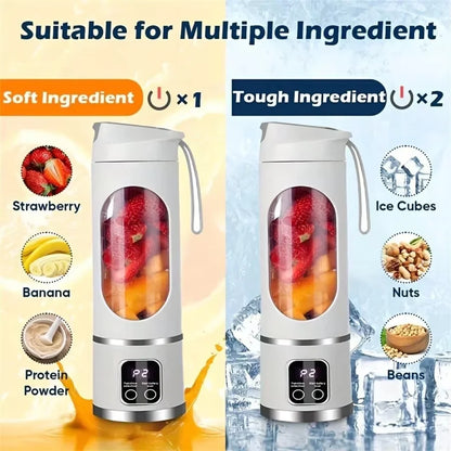 Spremiagrumi portatile per uso domestico, con ricarica wireless, piccolo spremiagrumi per frutta, cubetti di ghiaccio, verdure, frullati salutari, spremiagrumi freschi